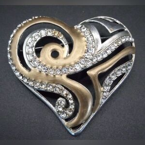 AHA Chico's Rhinestone Heart Brooch Pin  from 2008